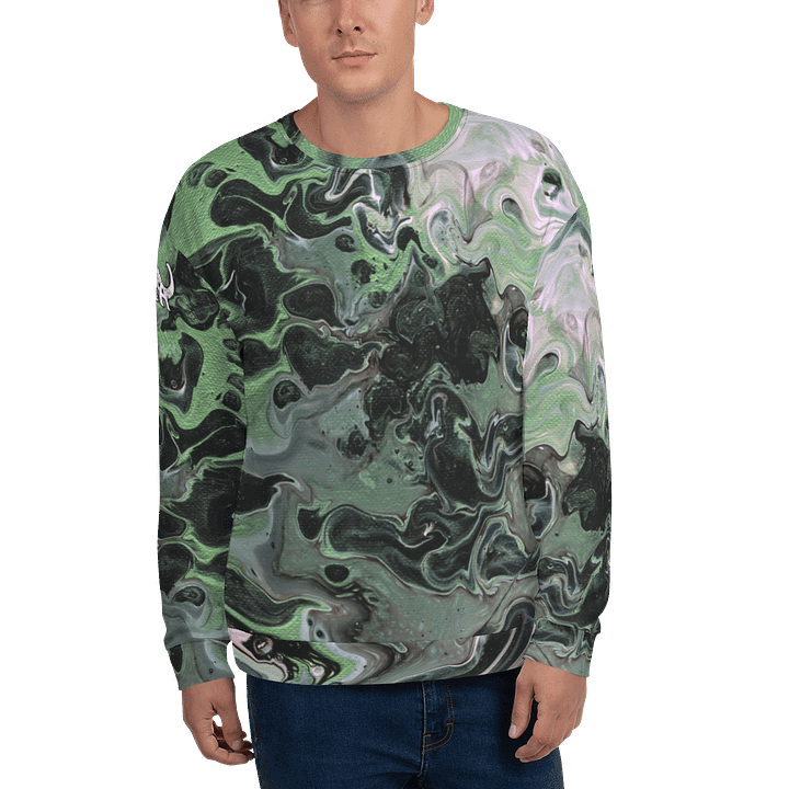Metallic Green Fluid Acrylic Sweatshirt product image (1)