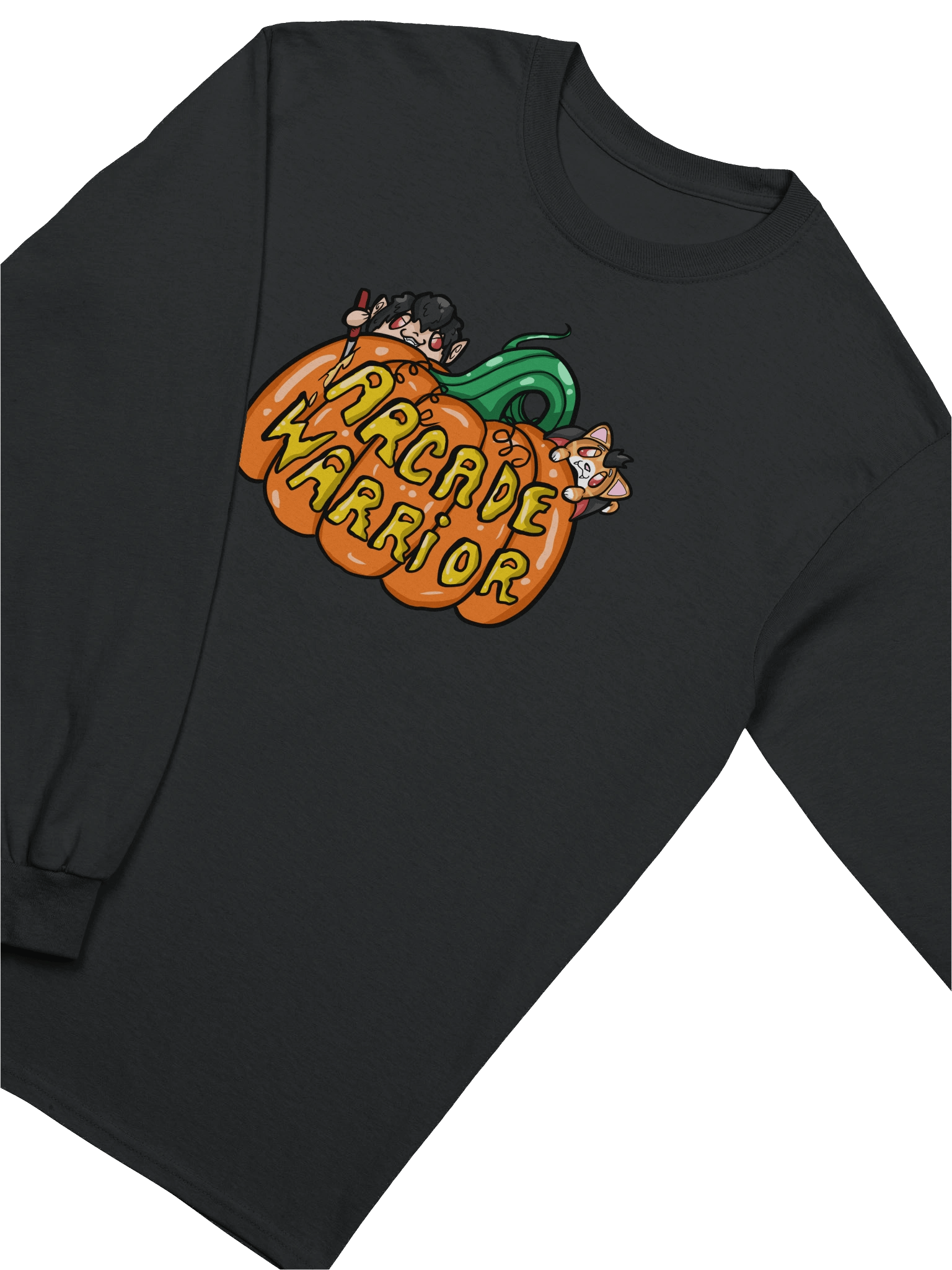 Arcade Warrior Pumpkin Unisex Long Sleeve Shirt Halloween 2025 product image (17)