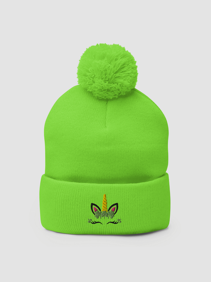 Irish Unicorn Pom-Pom Beanie with Puffy Embroidery product image (2)
