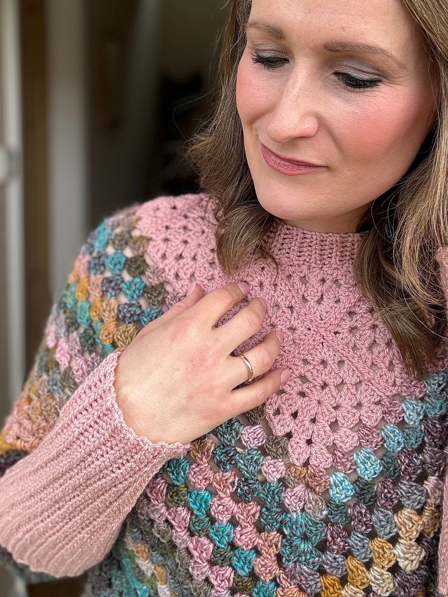 Modern Granny Square Sweater Pattern Adult Sizes product image (5)