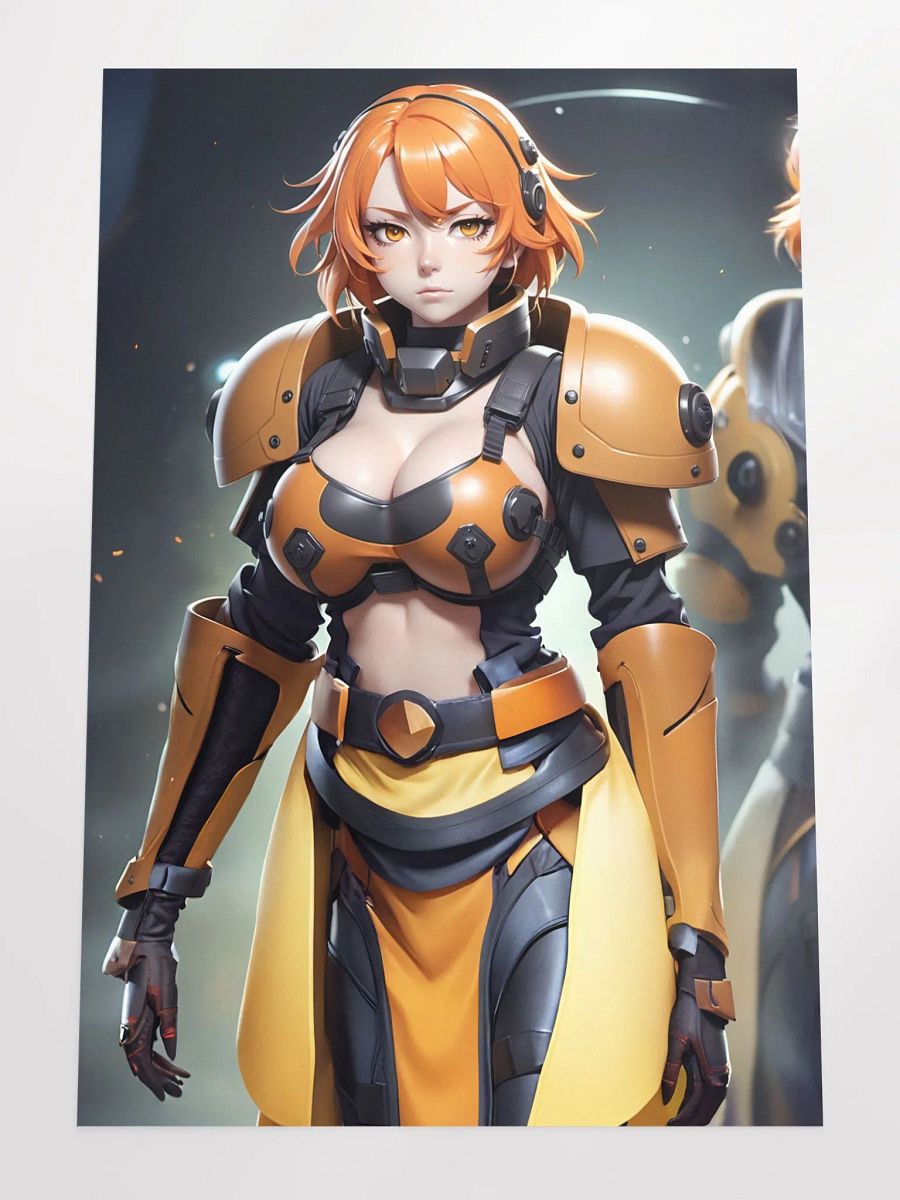Futuristic Battle Suit Orange Hair Poster product image (4)
