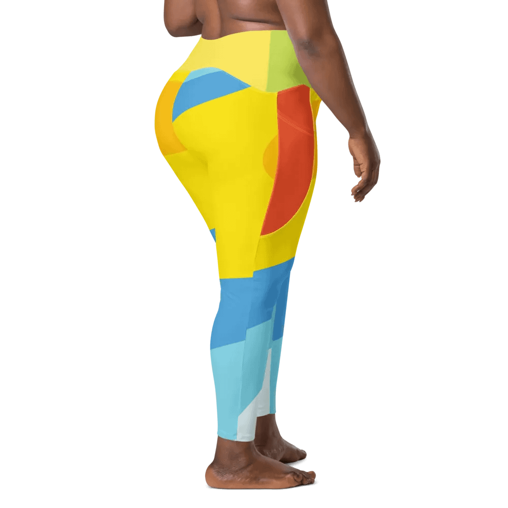 All-Over Yellow/Orange/Aqua Geometric Leggings product image (10)