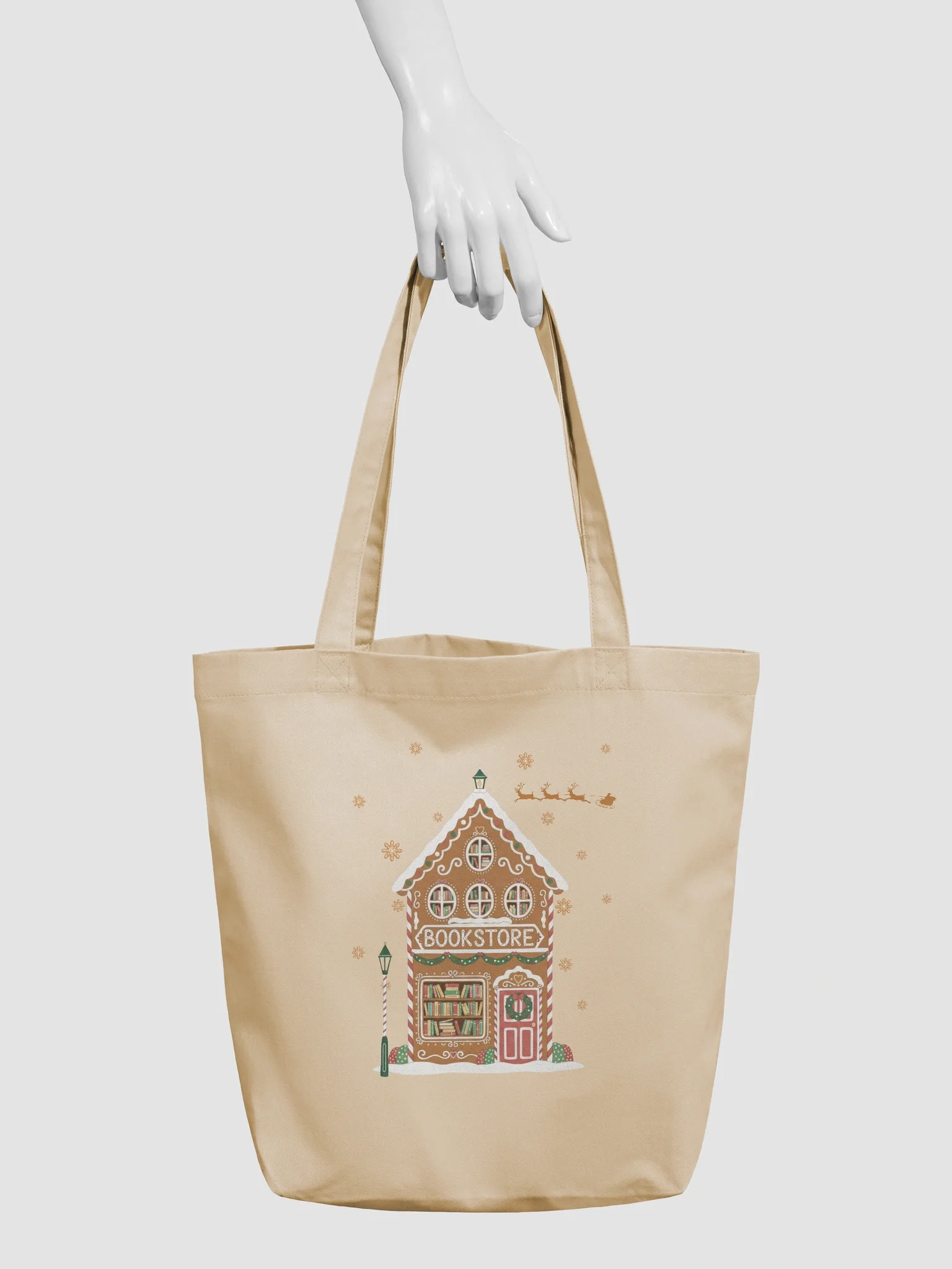 Cozy Gingerbreak Bookstore Tote Bag product image (3)