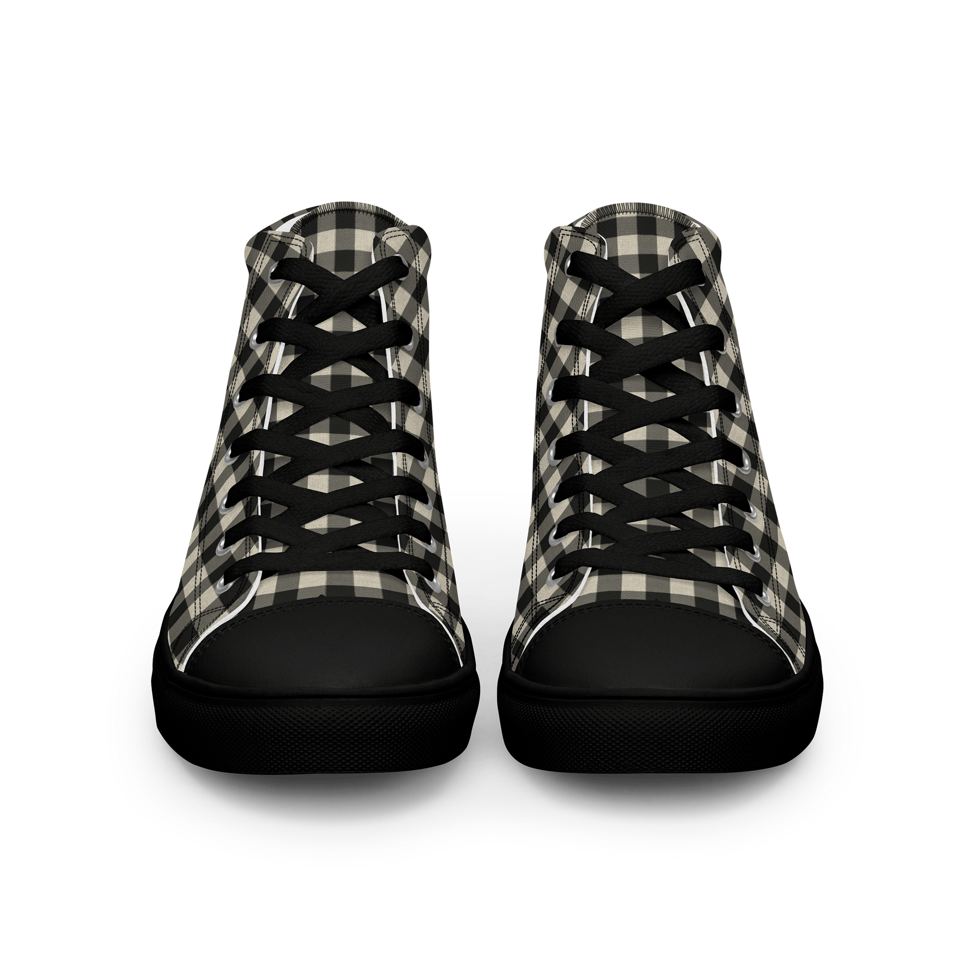 Checkered Classic: Men's High Top Canvas Shoes product image (3)