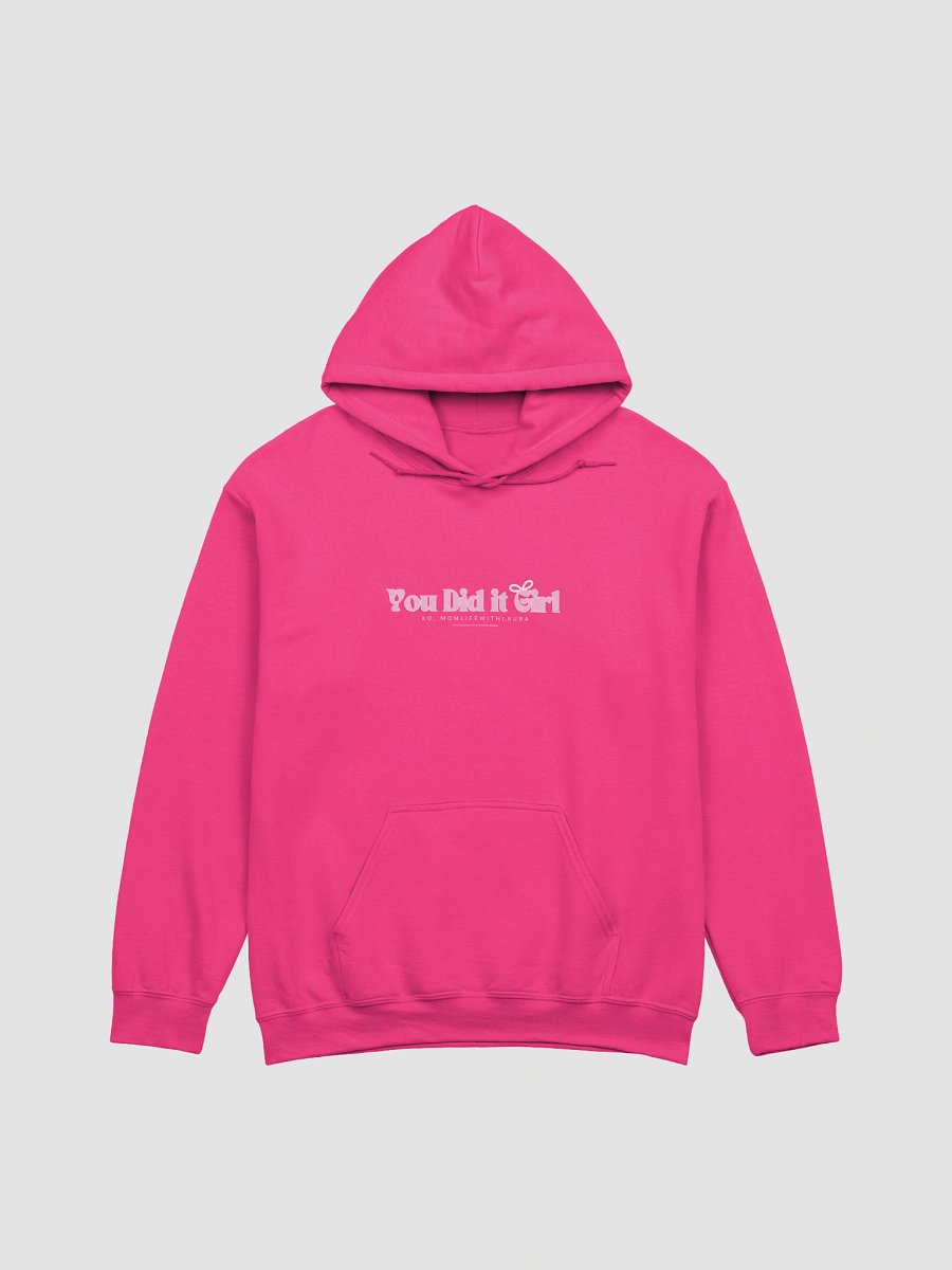 You Did it Girl Bow Hoodie - Hot Pink/Light Pink product image (1)