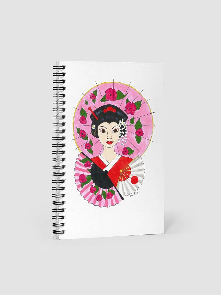 Japanese Geisha (art by Dina R.) acrylic painting - Spiral Notebook product image (1)