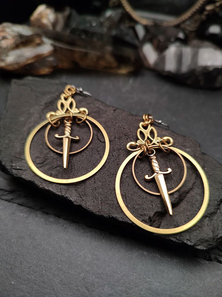 Earrings Swords - Golden Dagger Duo product image (1)