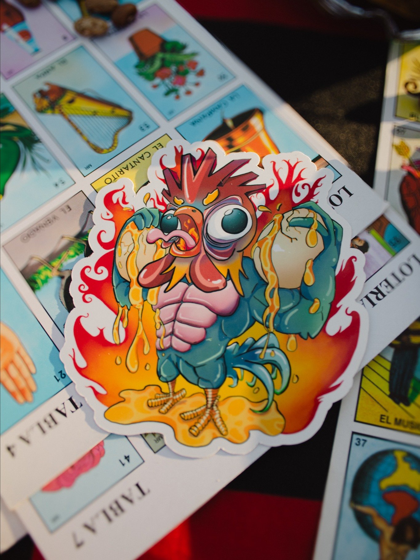 El Gallo Loco Glossy Sticker product image (1)