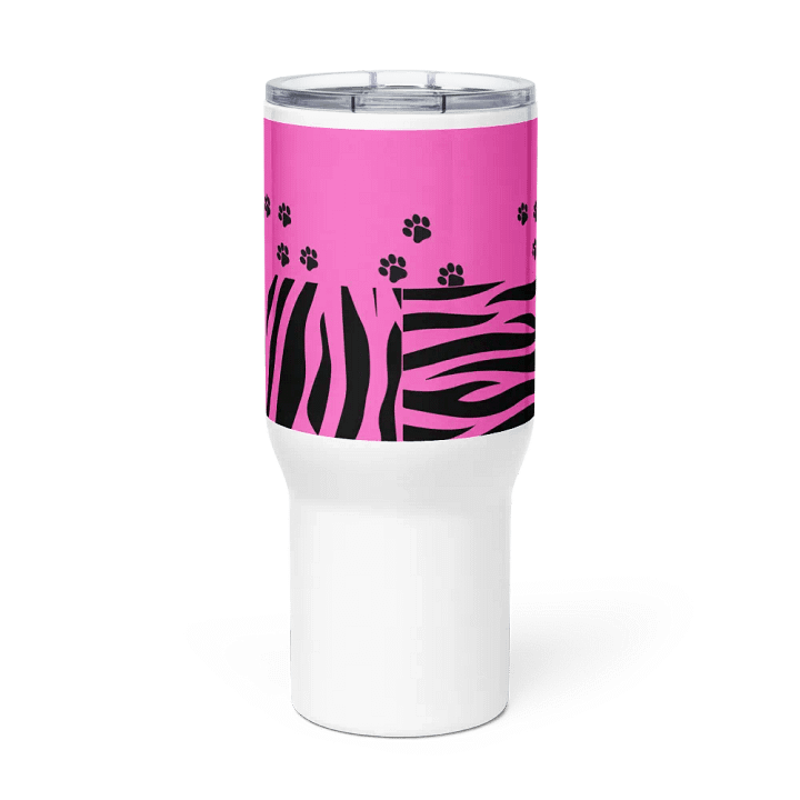 Zebra Stripes & Paw Prints Travel Mug product image (2)