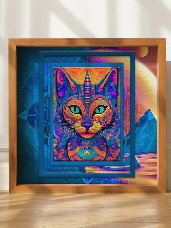 Space Cat Blue Orange - Download product image (8)