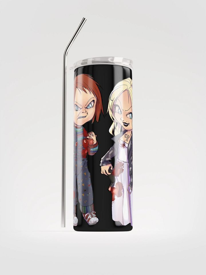 Chucky and Tiffany Tumbler w/ Metal Straw product image (1)