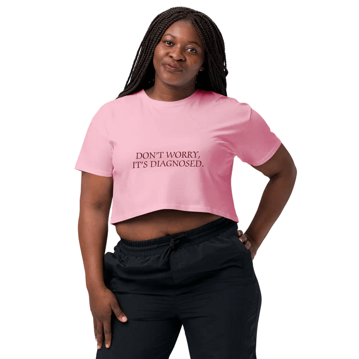 DW, IT'S DIAGNOSED (#6D1616) printed cotton crop top product image (2)