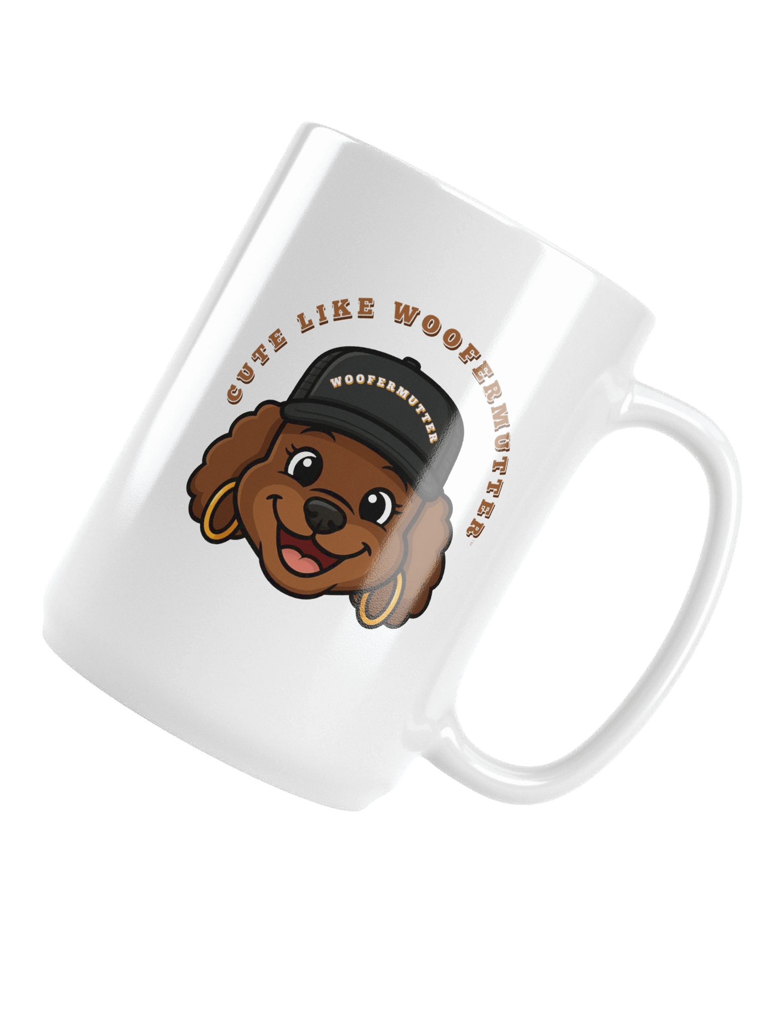 Cute As A WooferMutter™ Brown Poodle White Ceramic Mug product image (5)