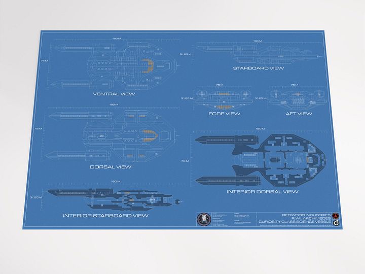 RWI Archimedes Starship Blueprint Poster product image (2)