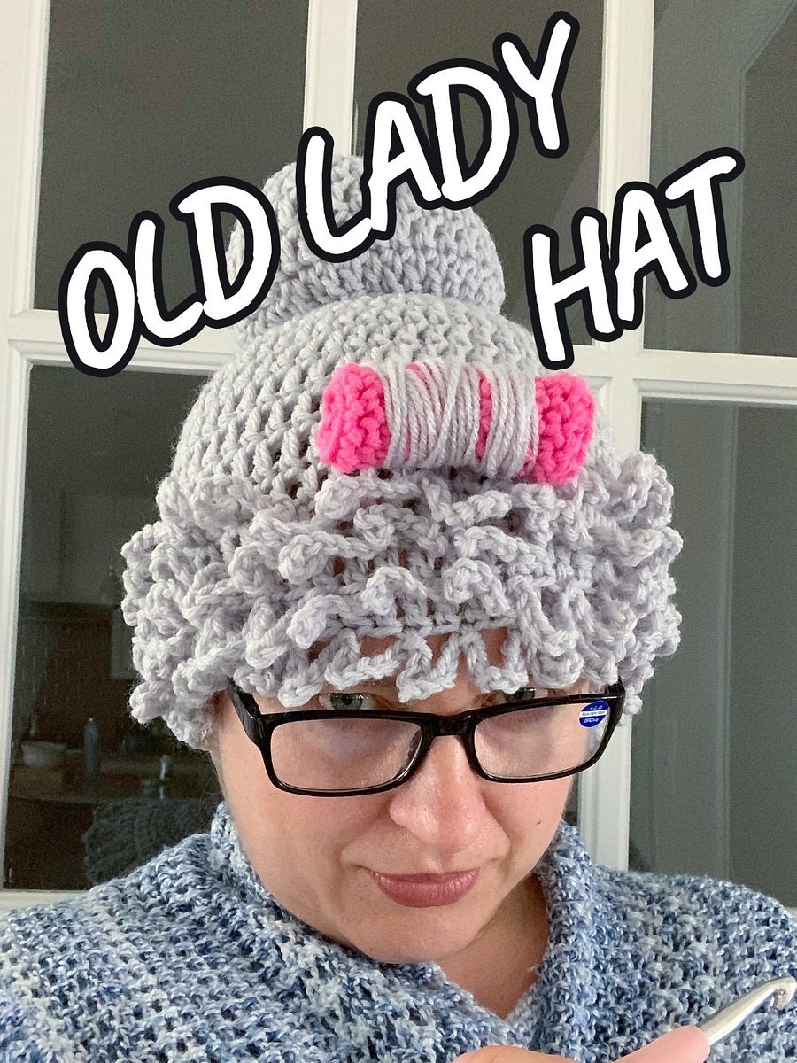 Old Lady Wig Hat Crochet Pattern, Granny Wig Newborn Photography Props, Grey Old Woman Wig, 100 Years Old Lady Wig product image (5)