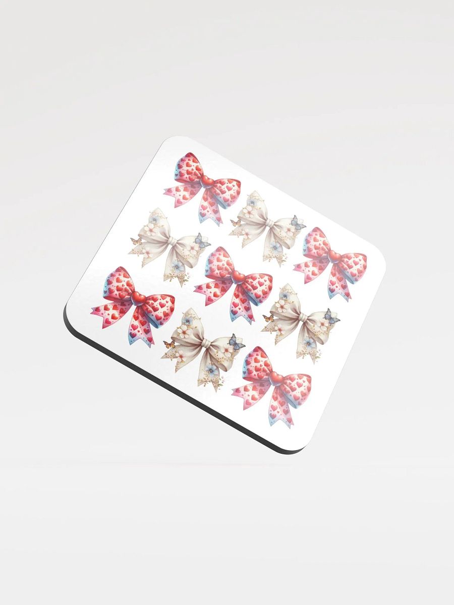 Spring Bows Heart Festive Grid Cork Coaster product image (2)