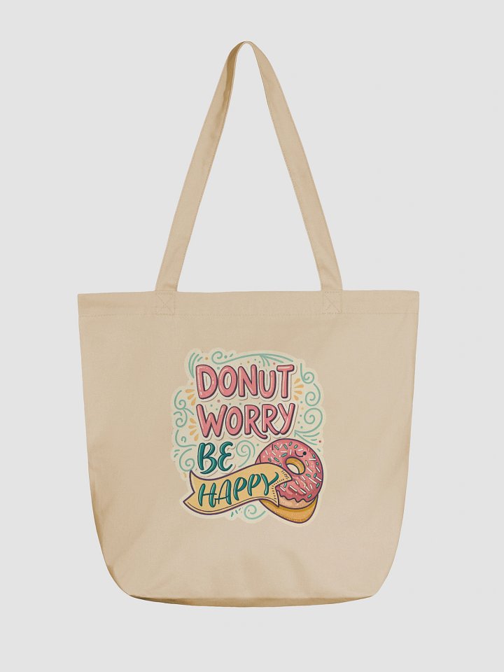 Whimsical Donut Worry Be Happy Tote Bag product image (1)