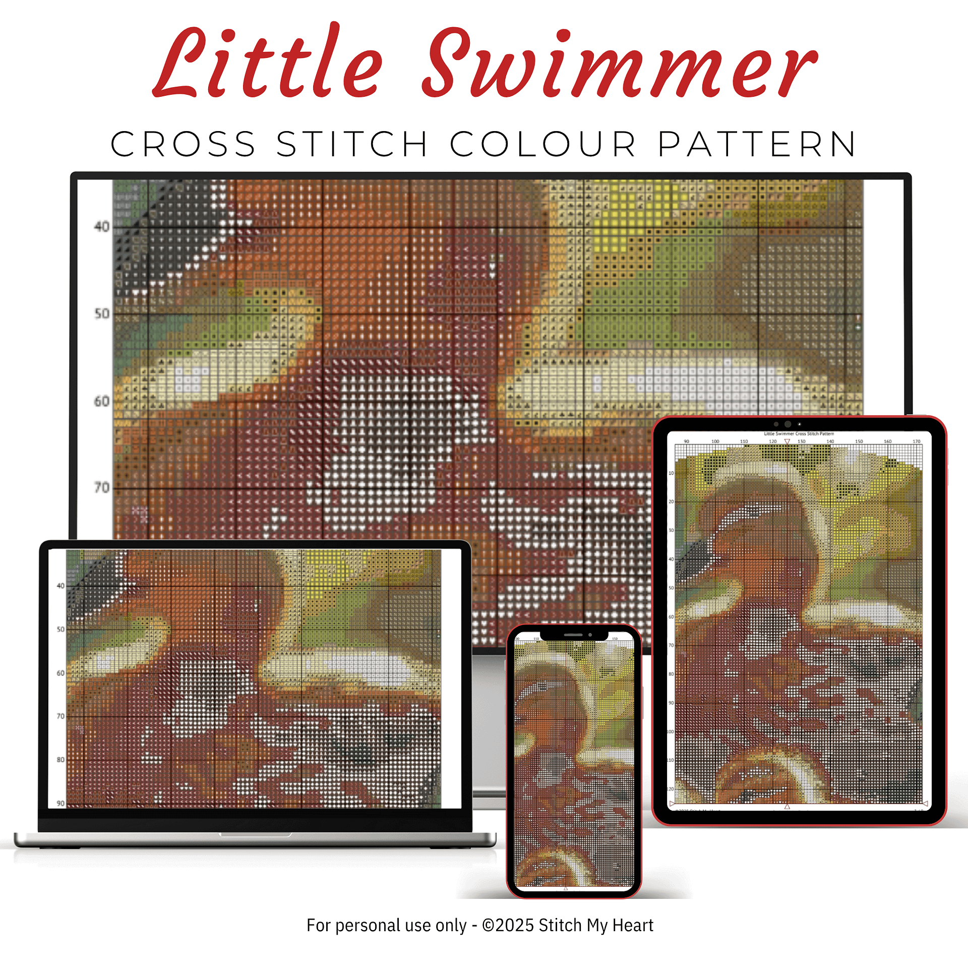 Little Swimmer Cross Stitch Pattern product image (3)