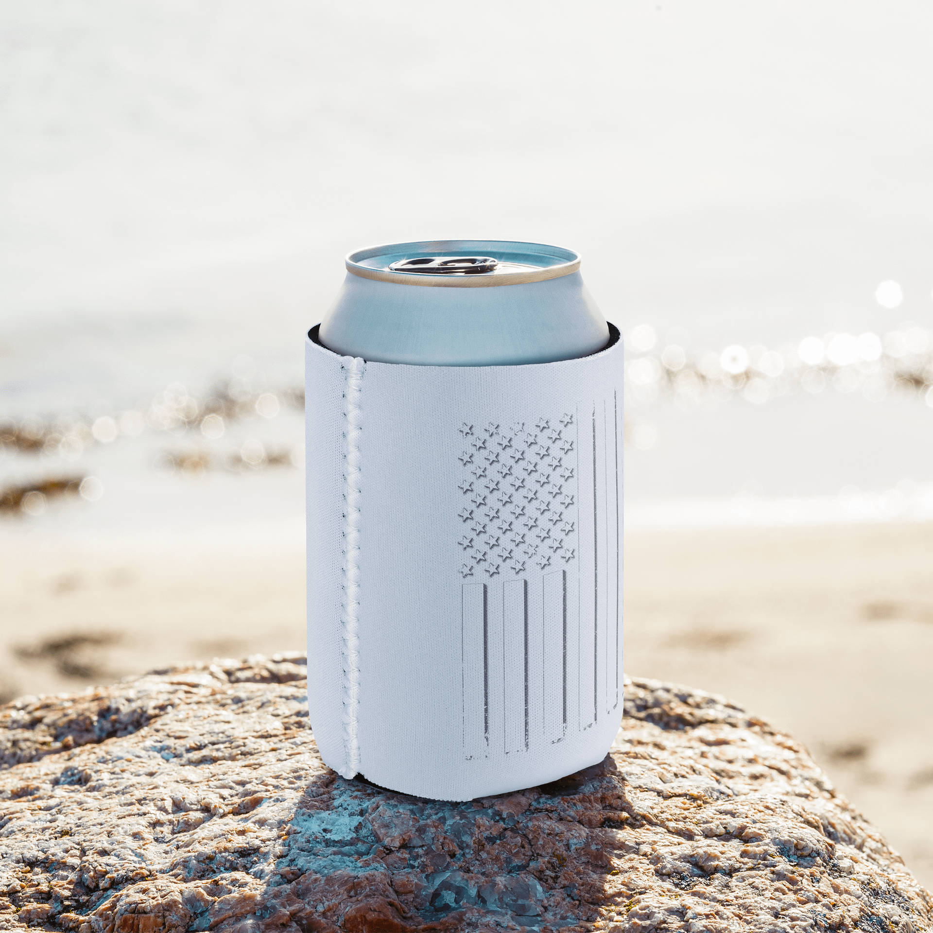 White Out American Flag Coozie product image (2)
