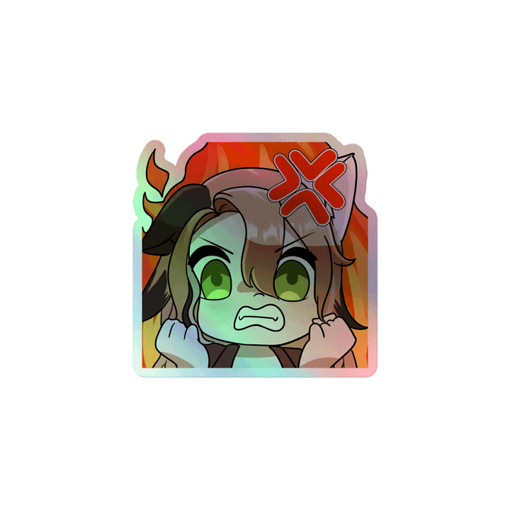 rage emote holographic sticker product image (1)