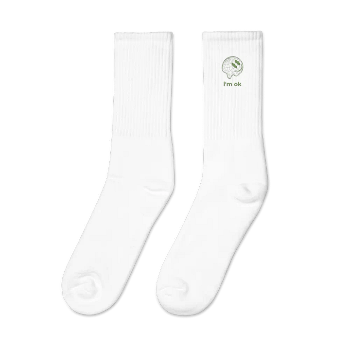 i'm ok embroidered socks green product image (34)