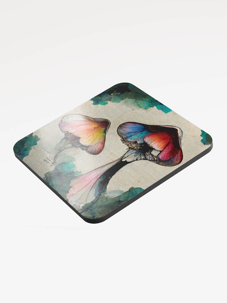 Rainbow Mushroom Glossed Cork Coaster Set product image (3)