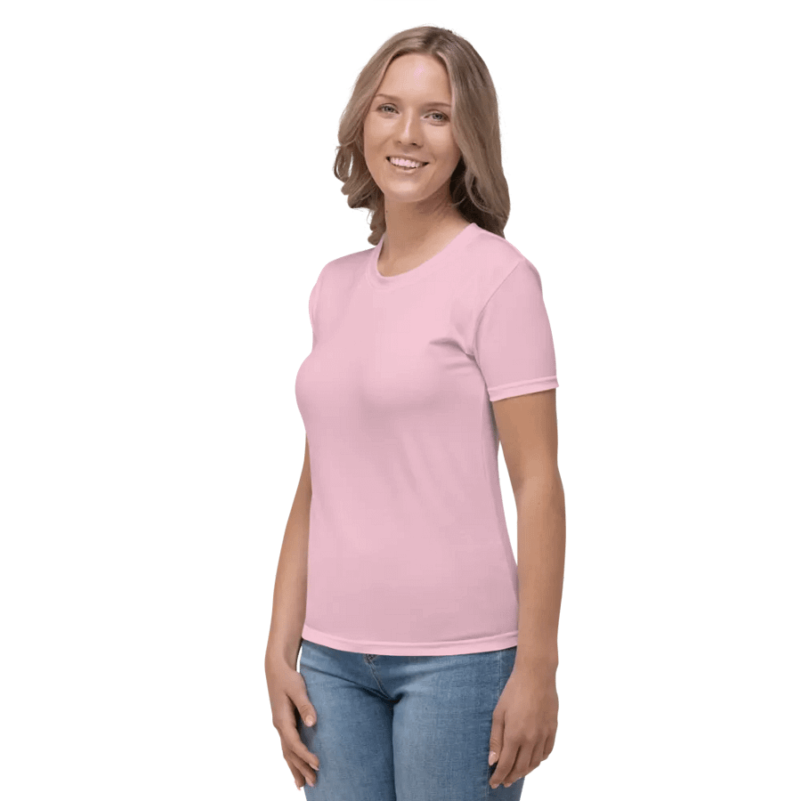 Plain Light Pink Soft Summer Women's Crewneck Polyester Heavyweight Premium T-Shirt by Treasure Pie product image (3)