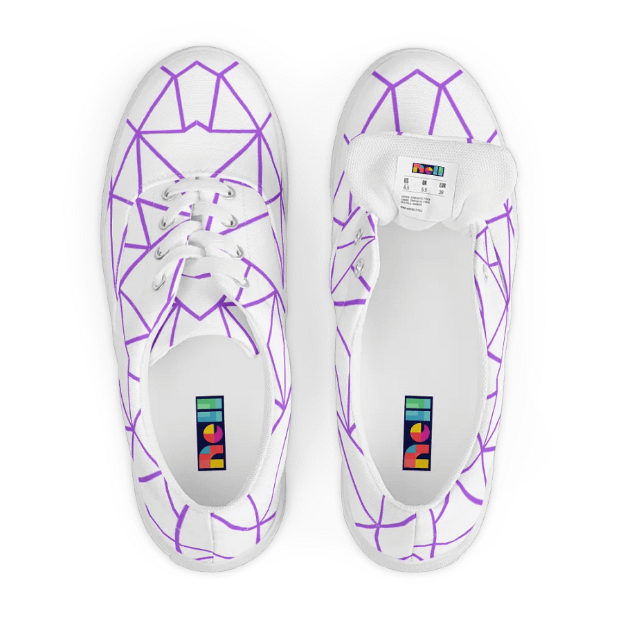 Lace-Up Canvas Shoes: Purple Geometric product image (6)
