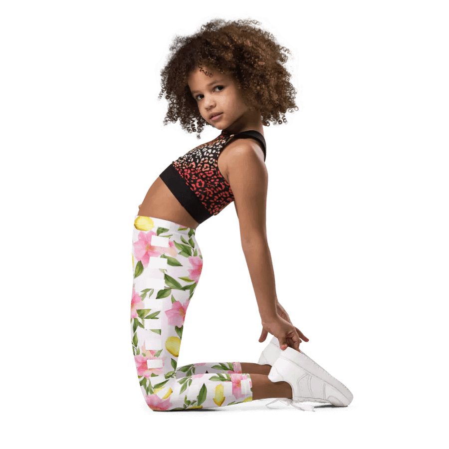 Spring 'Sweet lemons' Leggings with flowers for Girls product image (6)