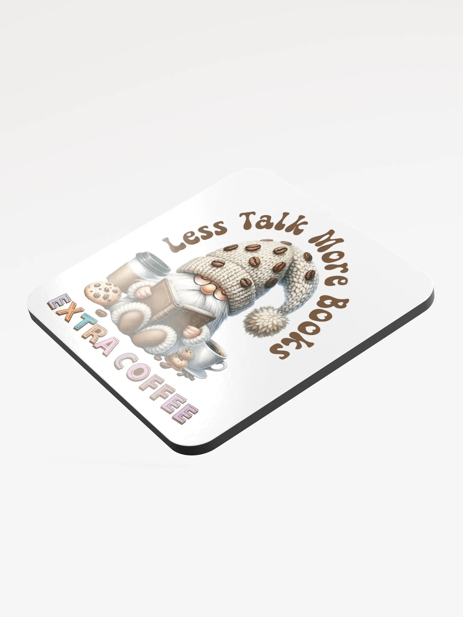Less Talk More Books Extra Coffee Gnome Coasters product image (3)