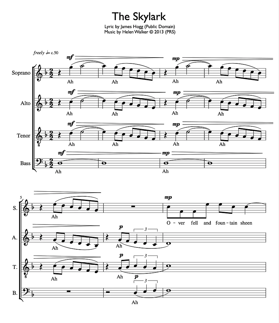 The Skylark (Choral - SATB unaccompanied) product image (1)