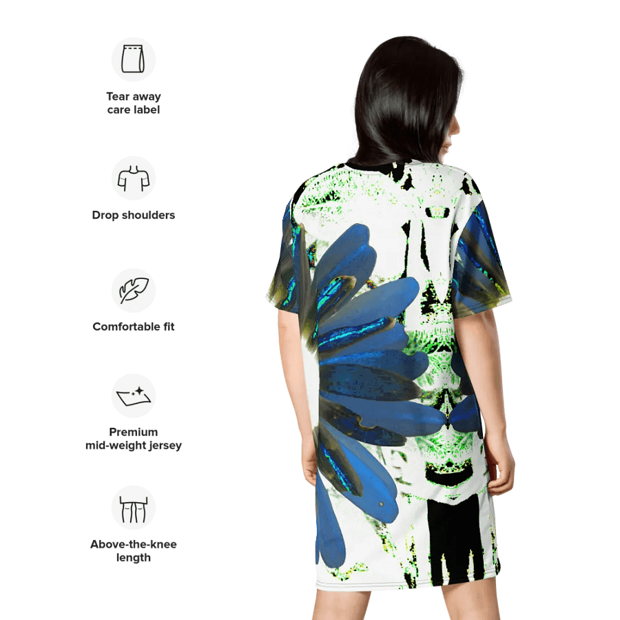 Cool Abstract Daisy Flowers Ladies T Shirt Dress product image (10)