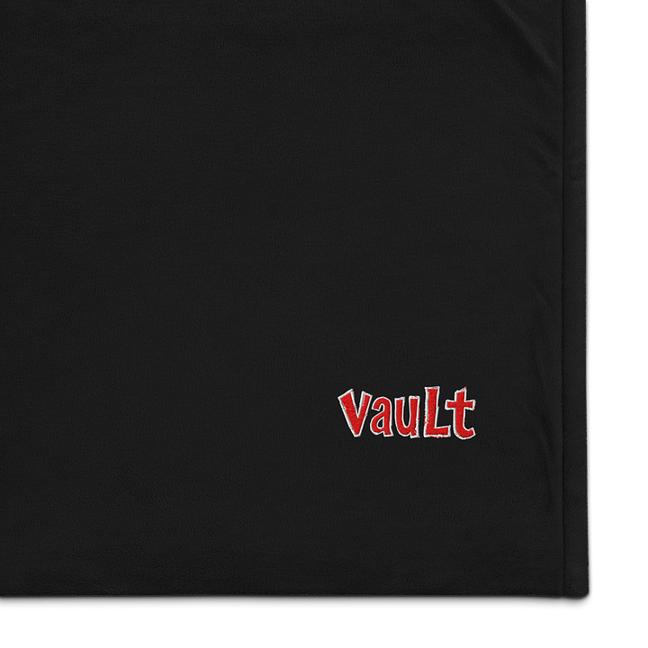 Playful Red 'Vault' Embroidered Sherpa Blanket product image (1)