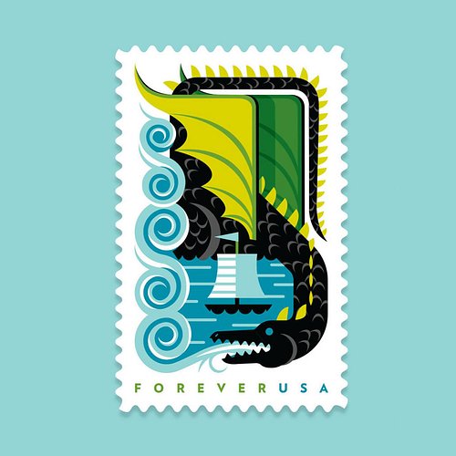 Washington-based studio @icreature produced this great dragon-inspired set of ‘Forever USA’ stamps for the United States Post...