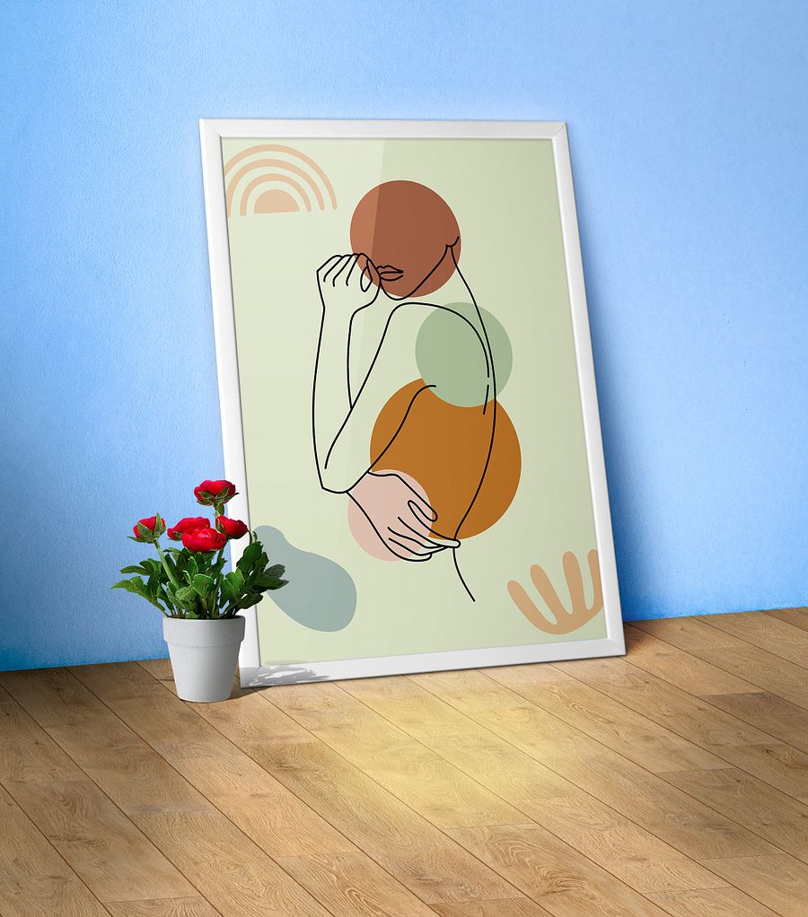 Boho woman — boho poster, boho wall art, boho decor, aesthetic poster, abstract art product image (25)