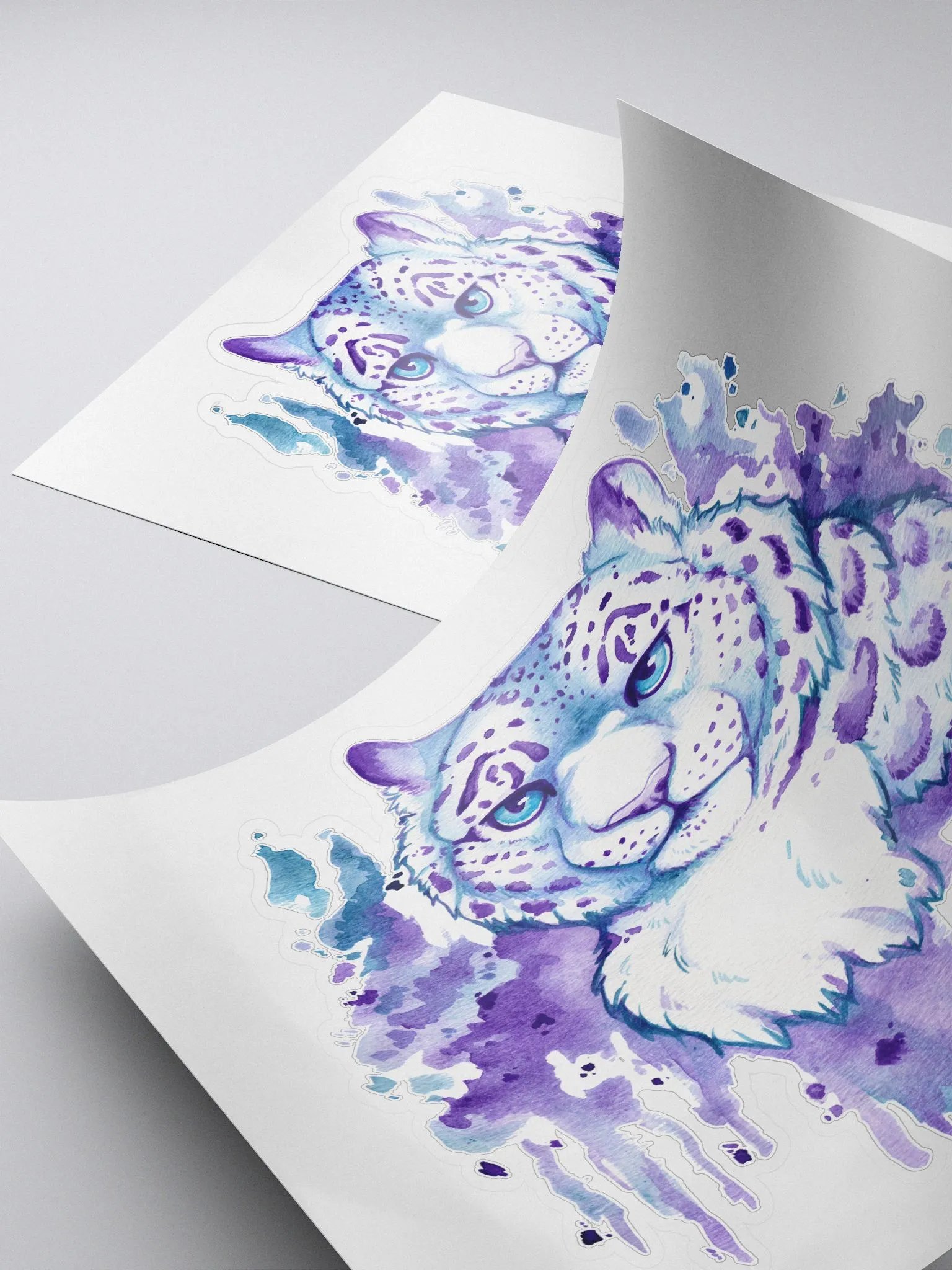 Snow Leopard Watercolor Sticker product image (5)