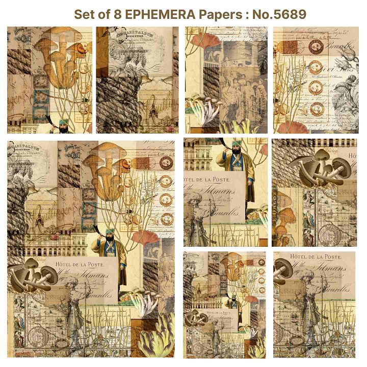 Set of 8 EPHEMERA Papers : No.5689 product image (1)