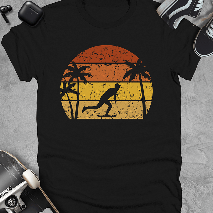 Retro sunset, Skateboarding kids t-shirt, Unisex product image (1)