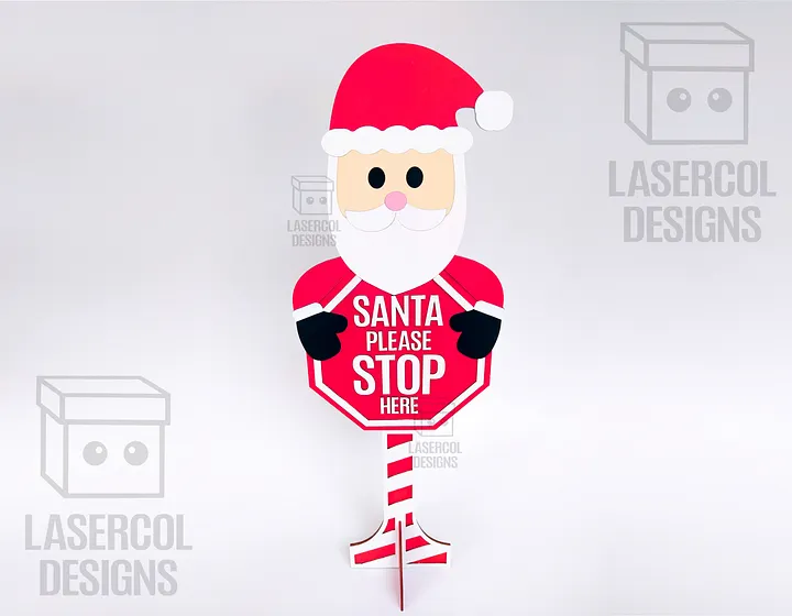 Santa Please Stop Here Sign (Santa) - Laser Cut Files product image (2)