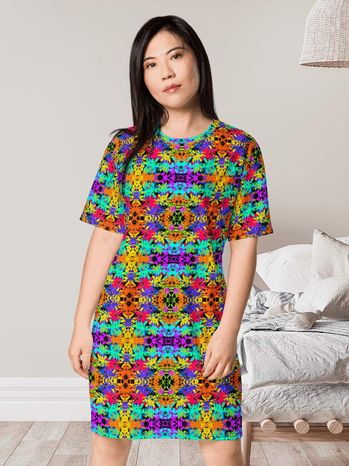 Bright Colourful Leaves Pattern Dress product image (1)