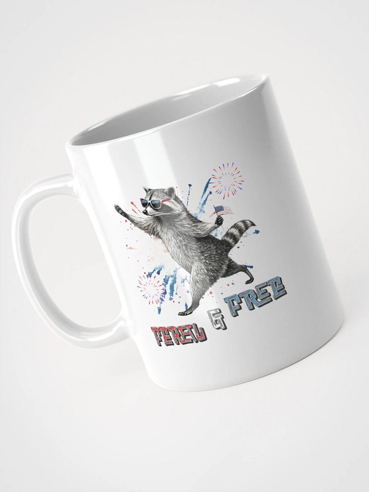 Feral And Free Raccoon Patriotic Mug product image (2)