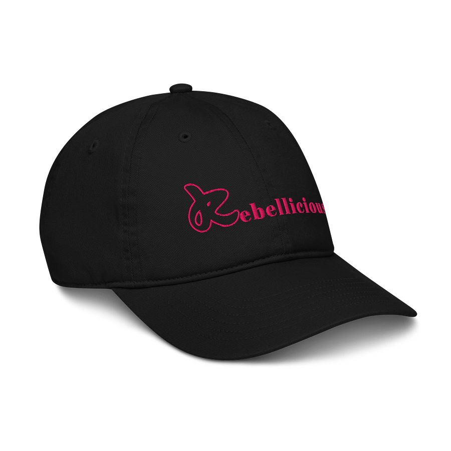 Rebellicious Organic Dad Hat Pink Text product image (6)