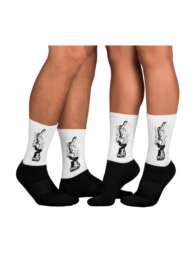 Chimney Lizard Black Foot Socks - Alice Collection product image (1)