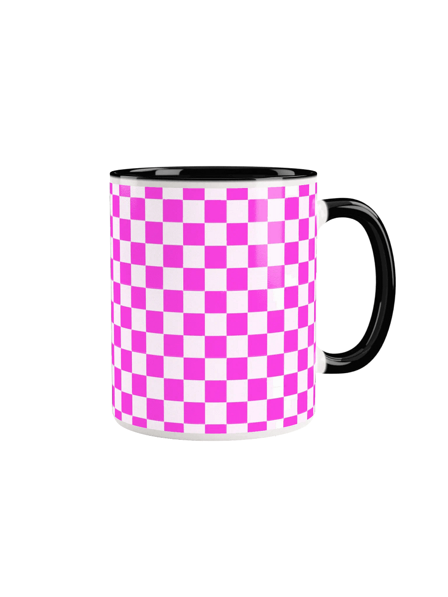 Checkered! Neon Pink and White Checkers Mug product image (2)