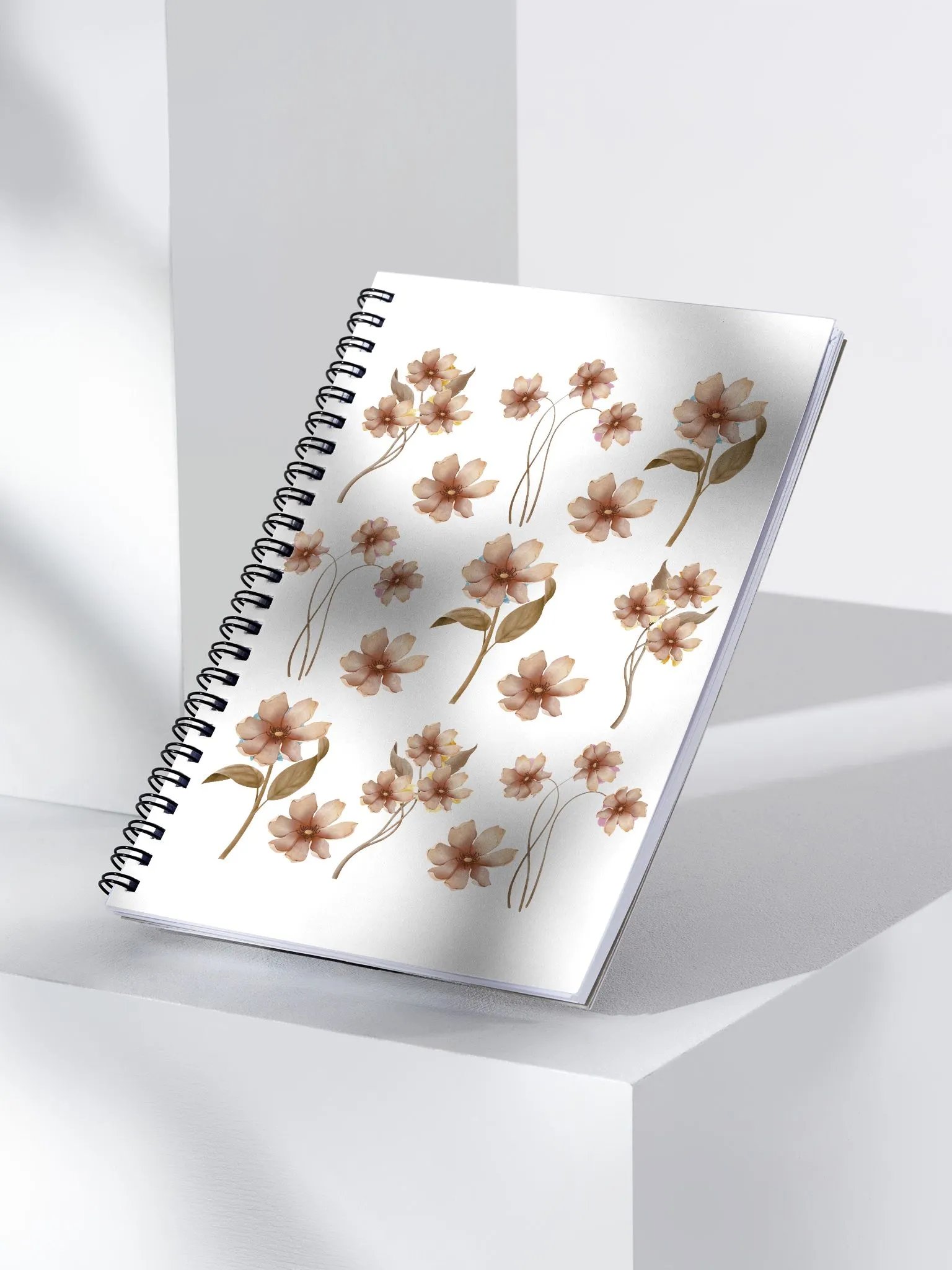 Brown Flowers - Floral Design Spiral Notebook product image (3)