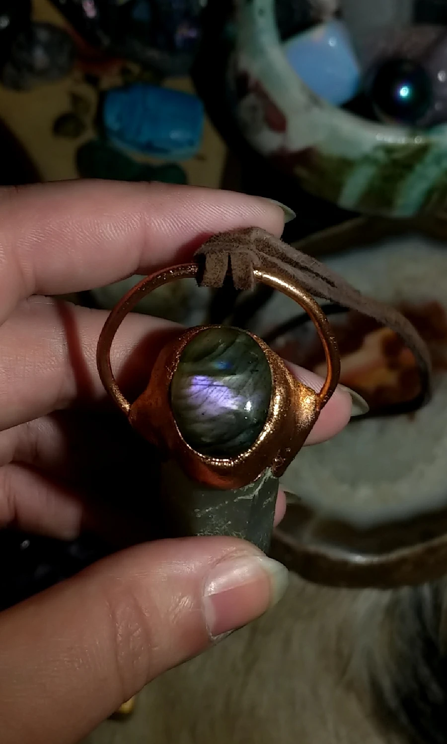 Purple Labradorite & Smokey Quartz Amulet product image (5)