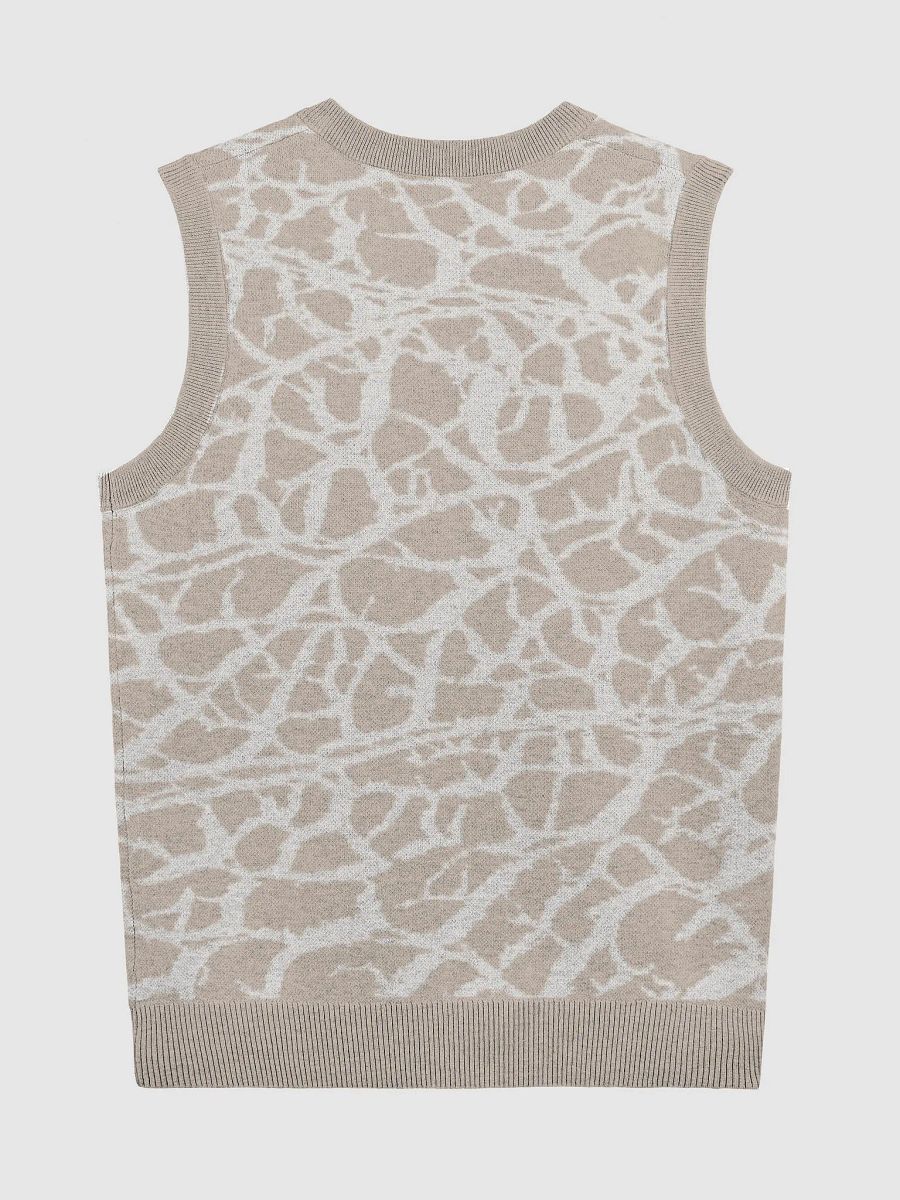 Organic Abstract Taupe Knitted Vest product image (2)