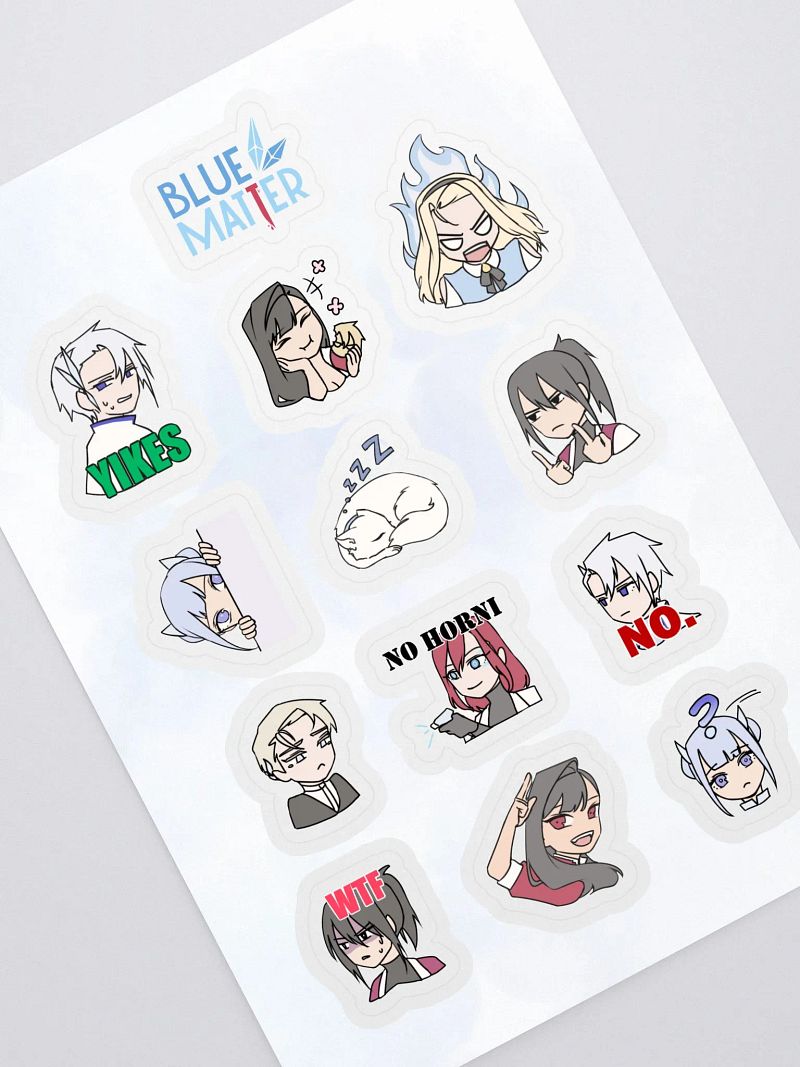Blue Matter Emotes Sticker Sheet