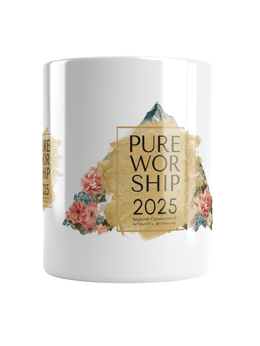 2025 "Pure Worship" Floral Mountain Glossy Mug product image (1)