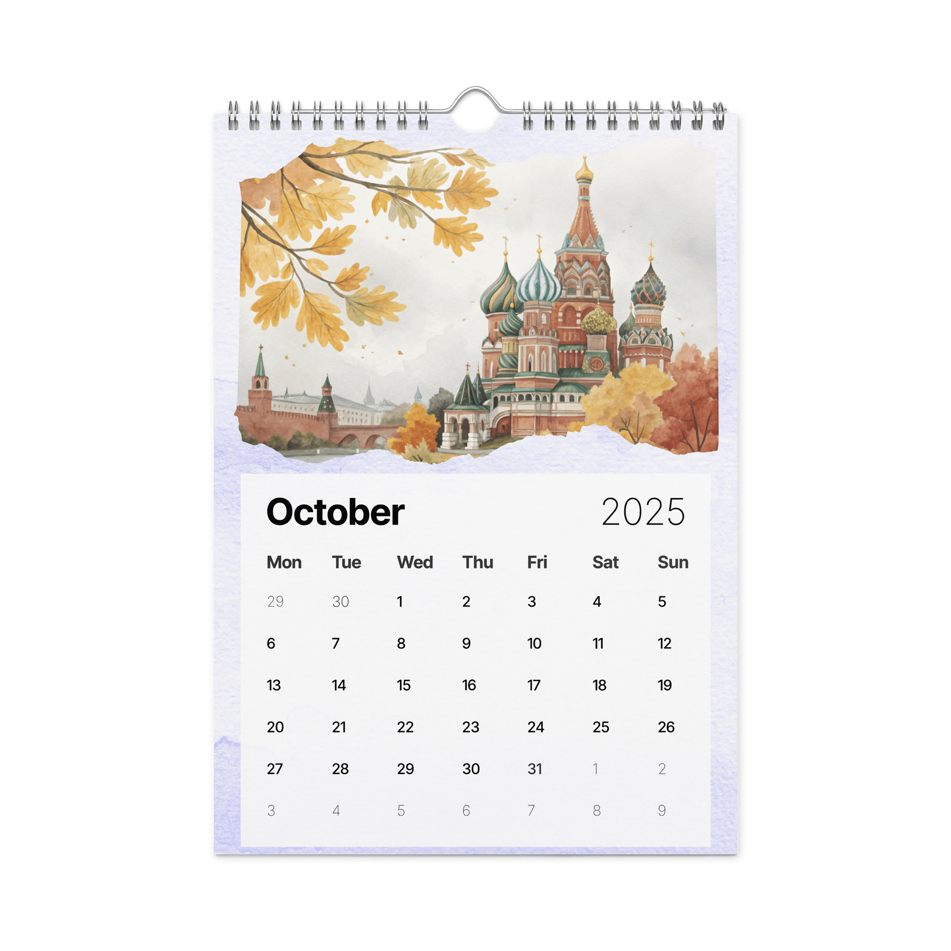 WORLD CAPITALS WATERCOLOR WALL CALENDAR 2026 product image (12)